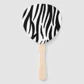 Trendy meisjesachtige chique zwart-witte zebrastre handwaaier (Voorkant)