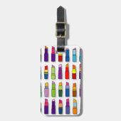 Trendy, meisjesachtige lippenstiften patroon bagagelabel (Voorkant verticaal)