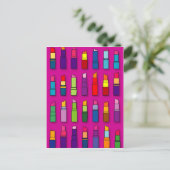 Trendy, meisjesachtige lippenstiften patroon briefkaart (Staand voorkant)