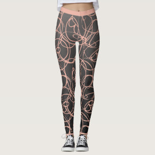 Trendy, meisjesachtige, roze kronkelende werveling leggings