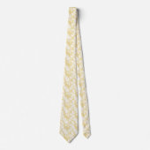 Trendy Mellow Yellow Floral Groomsmen Wedding Stropdas (Voorkant)
