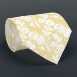 Trendy Mellow Yellow Floral Groomsmen Wedding Stropdas<br><div class="desc">Deze dapper groomsmen necktie heeft een wit bloempatroon op een trendy mellow gele achtergrond.</div>