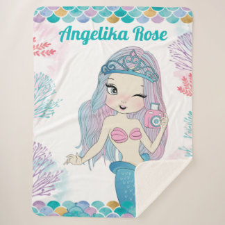 Trendy Mermaid met Coral Reef Blanket voor een mei Sherpa Deken