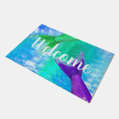 Trendy Mermaid Scales & Tails Welkom Deurmat (Schuin)