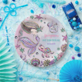 Trendy Mermaid, Zee Turtle & Narwhal Birthday Papieren Bordje (Feest)