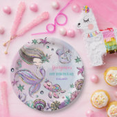 Trendy Mermaid, Zee Turtle & Narwhal Birthday Papieren Bordje (Feest)