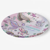 Trendy Mermaid, Zee Turtle & Narwhal Birthday Papieren Bordje (Gekanteld)