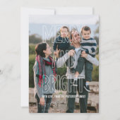 Trendy Merry and Bright Overlay Holiday Flat Card Feestdagenkaart (Voorkant)