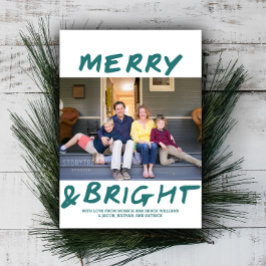 Trendy Merry and Bright Photo Card | BLAUWGROEN Feestdagenkaart