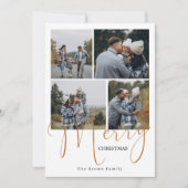 Trendy Merry Christmas 5 Foto Feestdagenkaart (Voorkant)