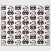 Trendy Merry Christmas Cute Panda Bear Pattern     Cadeaupapier (Vlak)