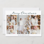 Trendy Merry Christmas Family Photo Collage 2025 Feestdagenkaart (Voorkant)