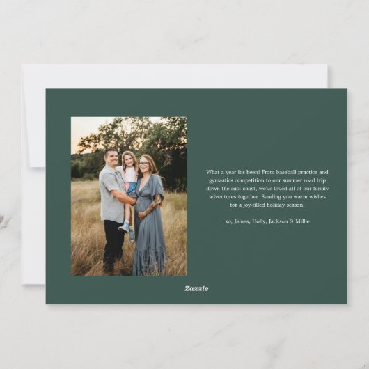 Trendy Merry Christmas Kalligrafie 2 Foto Feestdagenkaart (Achterkant)