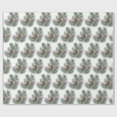 Trendy Merry Christmas Pine Cones and Branches Cadeaupapier (Vlak)