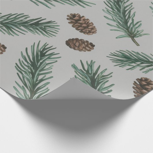 Trendy Merry Christmas Pine Cones and Branches     Cadeaupapier (Hoek)