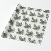 Trendy Merry Christmas Pine Cones and Branches     Cadeaupapier (Uitgerold)