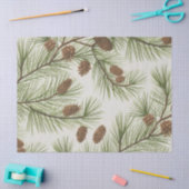 Trendy Merry Christmas Pine Cones and Branches     Tissuepapier (Craft)