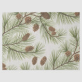 Trendy Merry Christmas Pine Cones and Branches Tissuepapier (Voorkant)