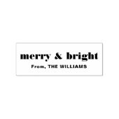 Trendy Merry en Bright Bold Chirstmas Gezegde Naam Rubberstempel (Afrduk)