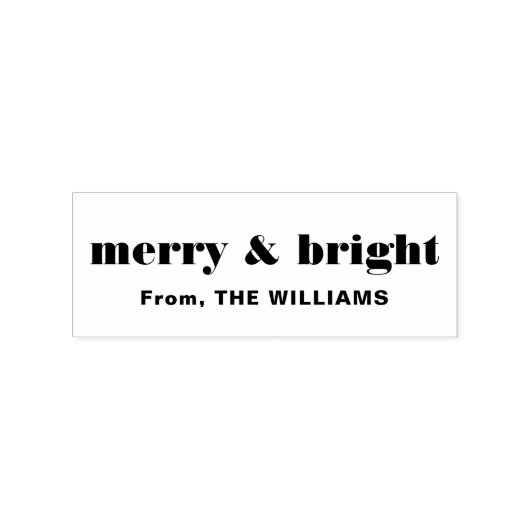 Trendy Merry en Bright Bold Chirstmas Gezegde Naam Rubberstempel (Afrduk)