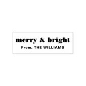 Trendy Merry en Bright Bold Chirstmas Gezegde Naam Zelfinktende Stempel (Design)