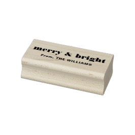 Trendy Merry en Bright Kerst Citaat Naam Rubberstempel