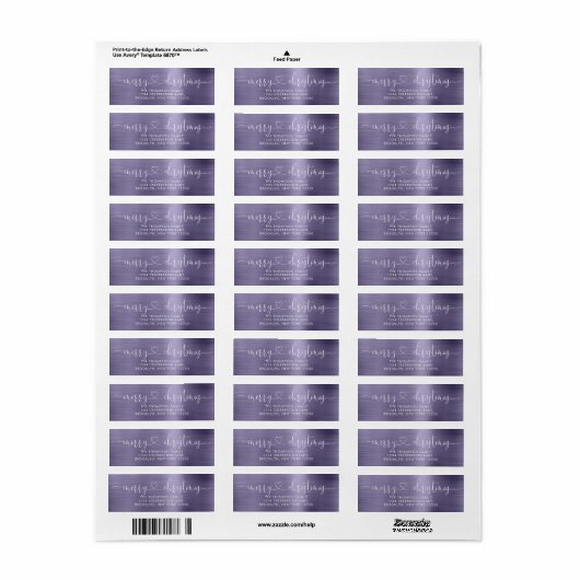 Trendy Merry kerst - het Metaal Lavender van het M Etiket (Full Sheet)