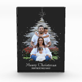 Trendy Merry kerstboom Silhouette Foto grijs