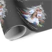 Trendy Merry kerstboom Silhouette Foto grijs Cadeaupapier (Rol Hoek)