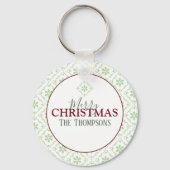 Trendy Merry Kerstfeestay - Aangepaste naam Sleutelhanger (Voorkant)