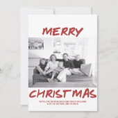 Trendy Merry-kerstfotokaart | Bourgogne Feestdagenkaart (Voorkant)