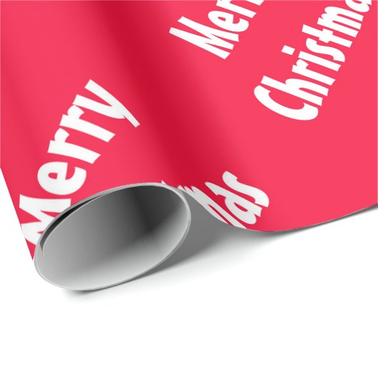 Trendy Merry Kerstrode witte stripper Sjabloon Cadeaupapier (Rol Hoek)