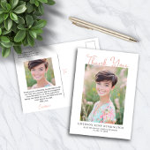 Trendy met de hand geschreven afstudeer bedankje briefkaart