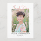 Trendy met de hand geschreven Afstudeer Dankjewel Briefkaart (Voorkant)