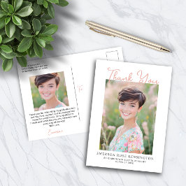 Trendy met de hand geschreven afstudeer dankjewel  briefkaart