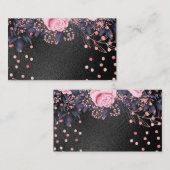 Trendy metalen bloemige briefpapier op een budget  visitekaartje (Voorkant / Achterkant)