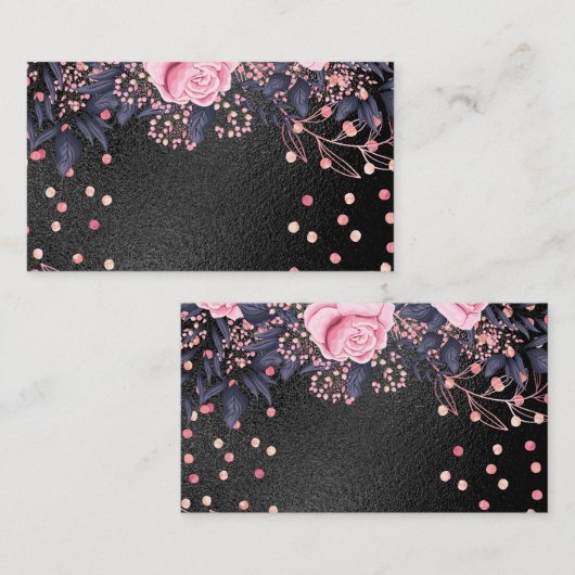 Trendy metalen bloemige briefpapier op een budget  visitekaartje (Voorkant / Achterkant)