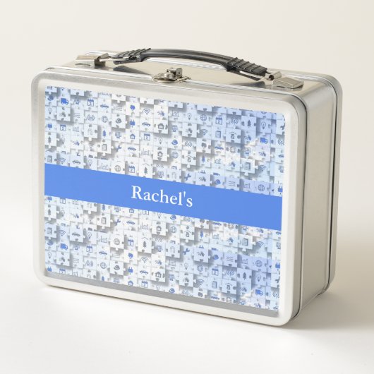 Trendy Metalen Puzzel Lunchtrommel (Voorkant)