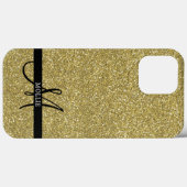 Trendy Metallic Glitter Goud Licht Monogrammed Case-Mate iPhone Case (Achterkant (horizontaal))