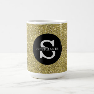 Trendy Metallic Glitter Goud Licht Monogrammed Koffiemok