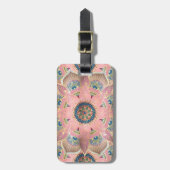 Trendy Metallic Gold en roze Mandala Design Bagagelabel (Voorkant verticaal)