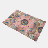Trendy Metallic Gold en roze Mandala Design Deurmat (Schuin)