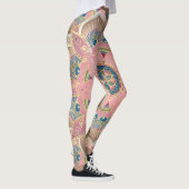 Trendy Metallic Gold en roze Mandala Design Leggings (Rechts)