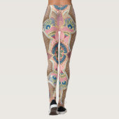 Trendy Metallic Gold en roze Mandala Design Leggings (Achterkant)