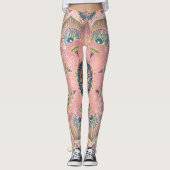 Trendy Metallic Gold en roze Mandala Design Leggings (Voorkant)