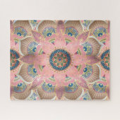 Trendy Metallic Gold en roze Mandala Design Legpuzzel (Horizontaal)