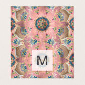 Trendy Metallic Gold en roze Mandala Design Visitekaartje (Buitenkant ongevouwen)
