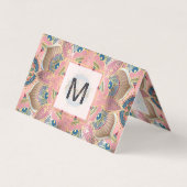 Trendy Metallic Gold en roze Mandala Design Visitekaartje (Voorkant)