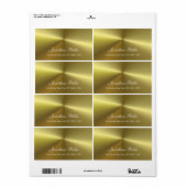 Trendy Metallic Gold look Elegant Script Sjabloon Etiket (Full Sheet)