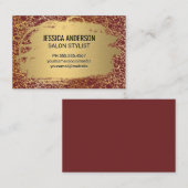 Trendy Metallic Gold Texture Background Visitekaartje (Voorkant / Achterkant)